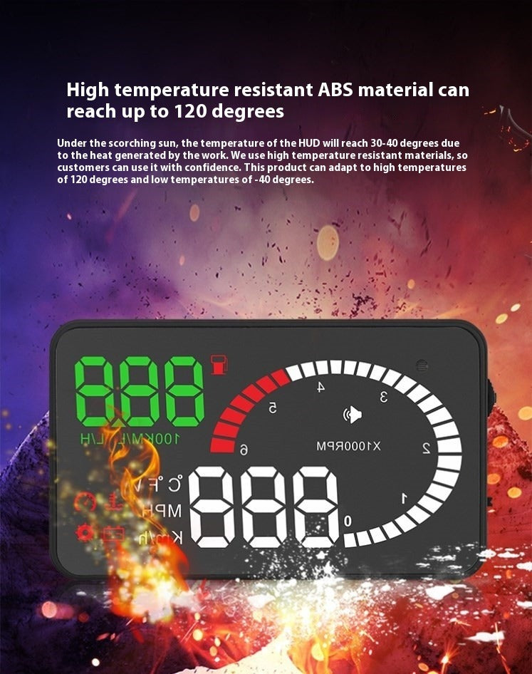 Car Mounted HUD Head Up Display Fuel Consumption Voltage Projector