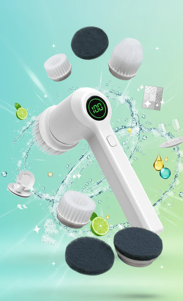 Electric Spin Scrubber – Rechargeable Kitchen Cleaning Brush for Dishes, Pots, Pans, Sink, Tiles, Floors & Bathroom