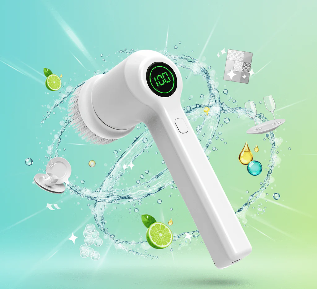 Electric Spin Scrubber – Rechargeable Kitchen Cleaning Brush for Dishes, Pots, Pans, Sink, Tiles, Floors & Bathroom