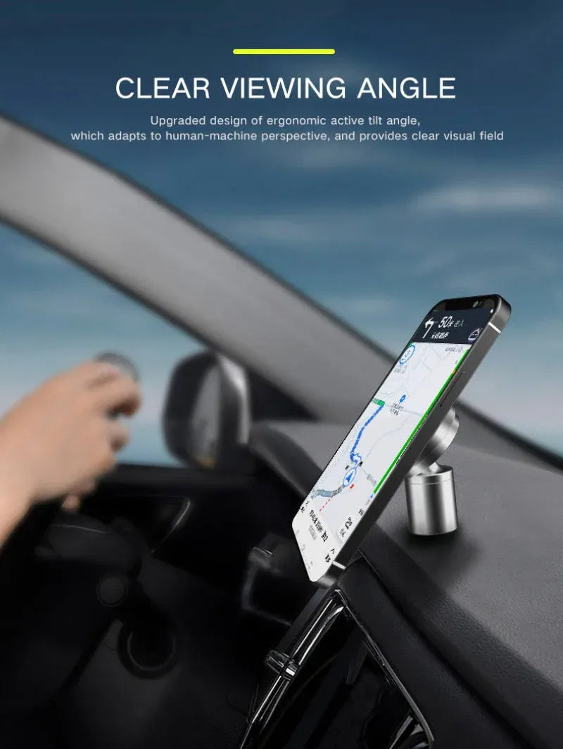 15W Magnetic Wireless Car Charger – Fast Charging Car Phone Mount for iPhone & Android